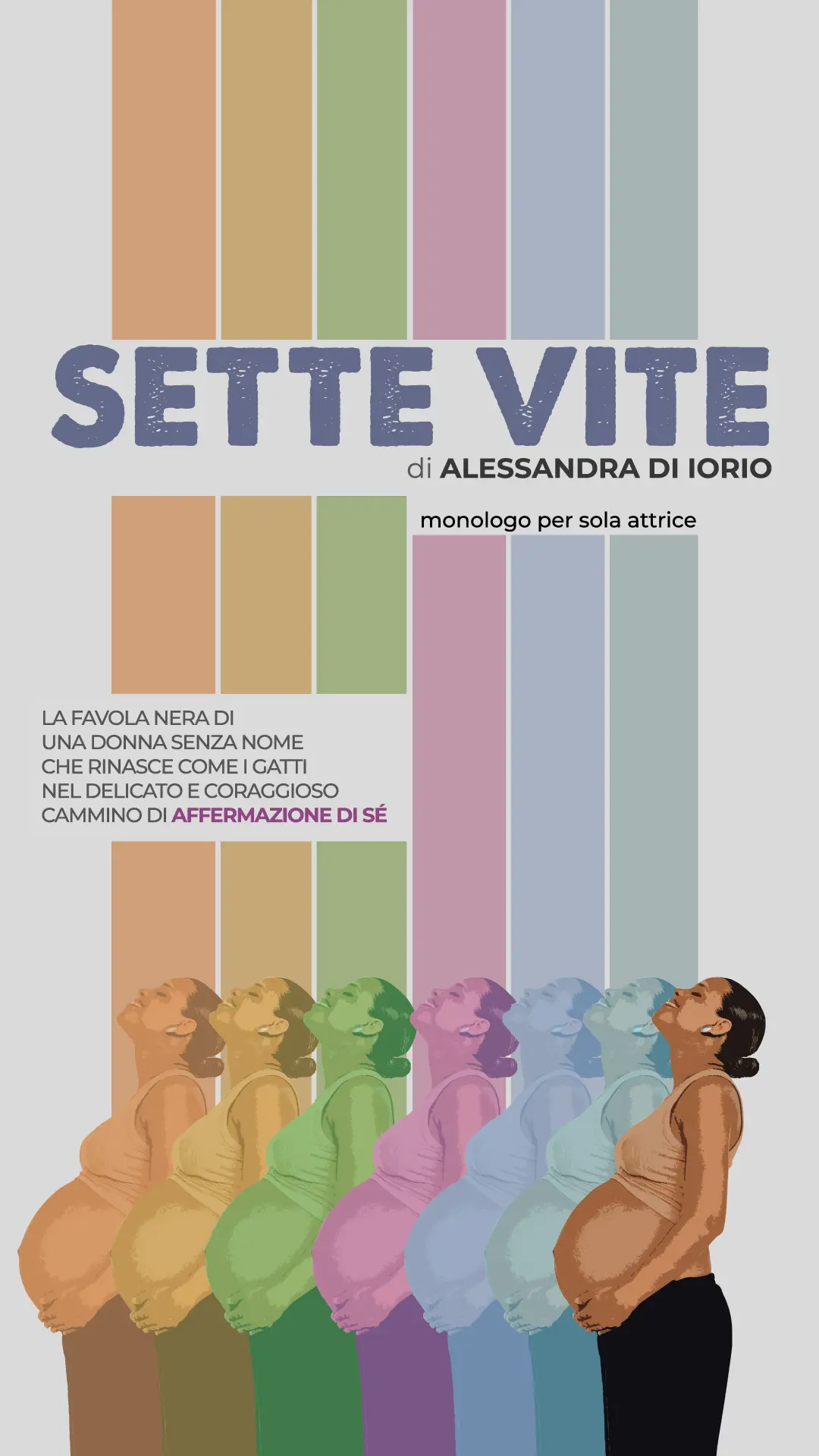 Locandina copione teatrale "Sette vite" di Alessandra Di Iorio