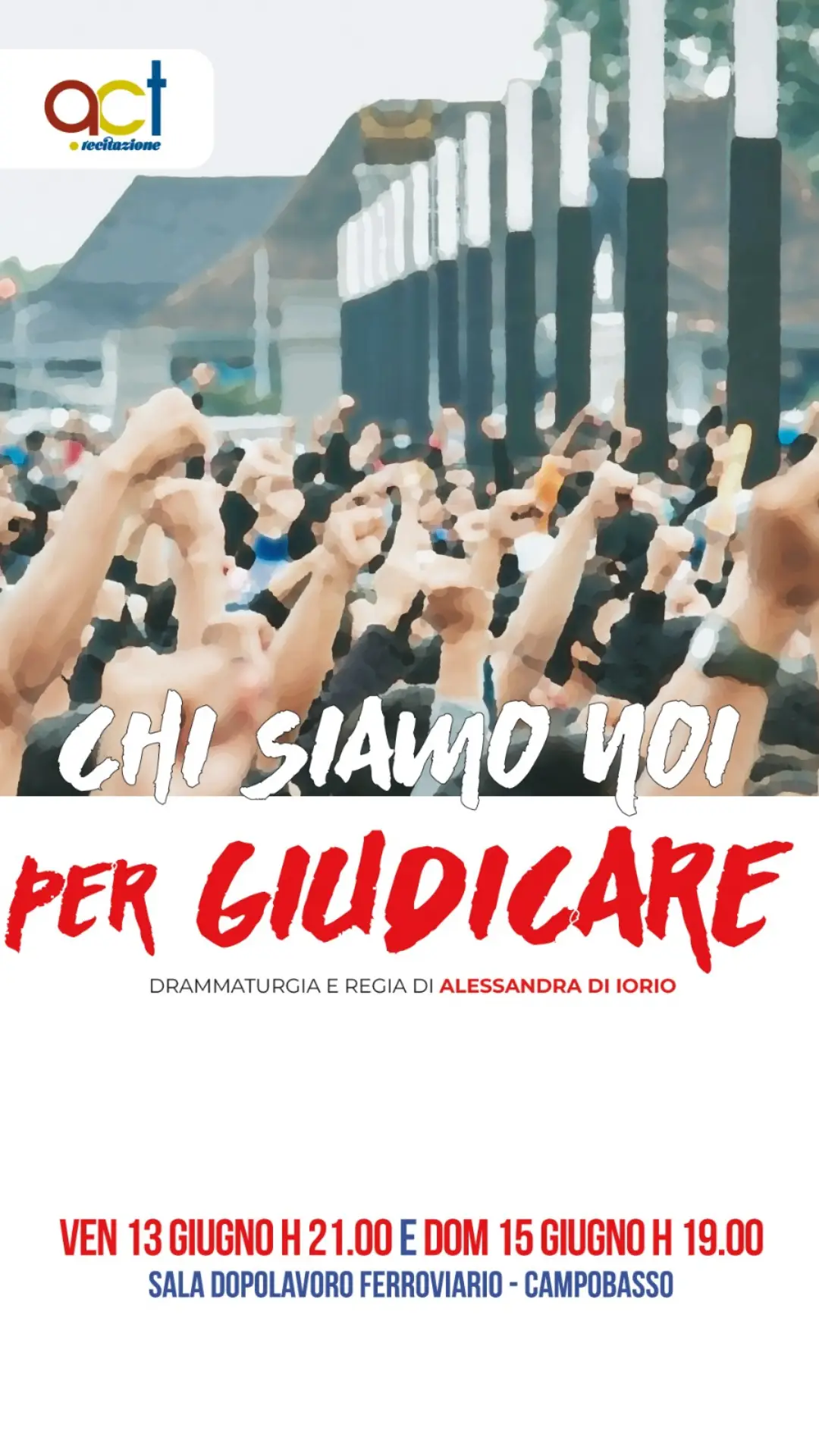 Locandina copione teatrale Chi siamo noi per giudicare di Alessandra Di Iorio